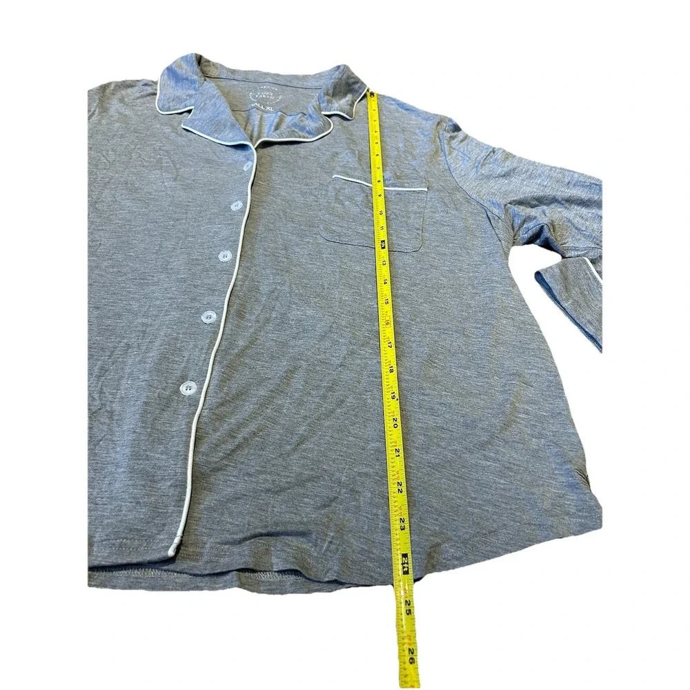 Cozy Earth Top Pajama‎ Bamboo Gray Long Sleeve Sleep Shirt Womens Size XL Tall